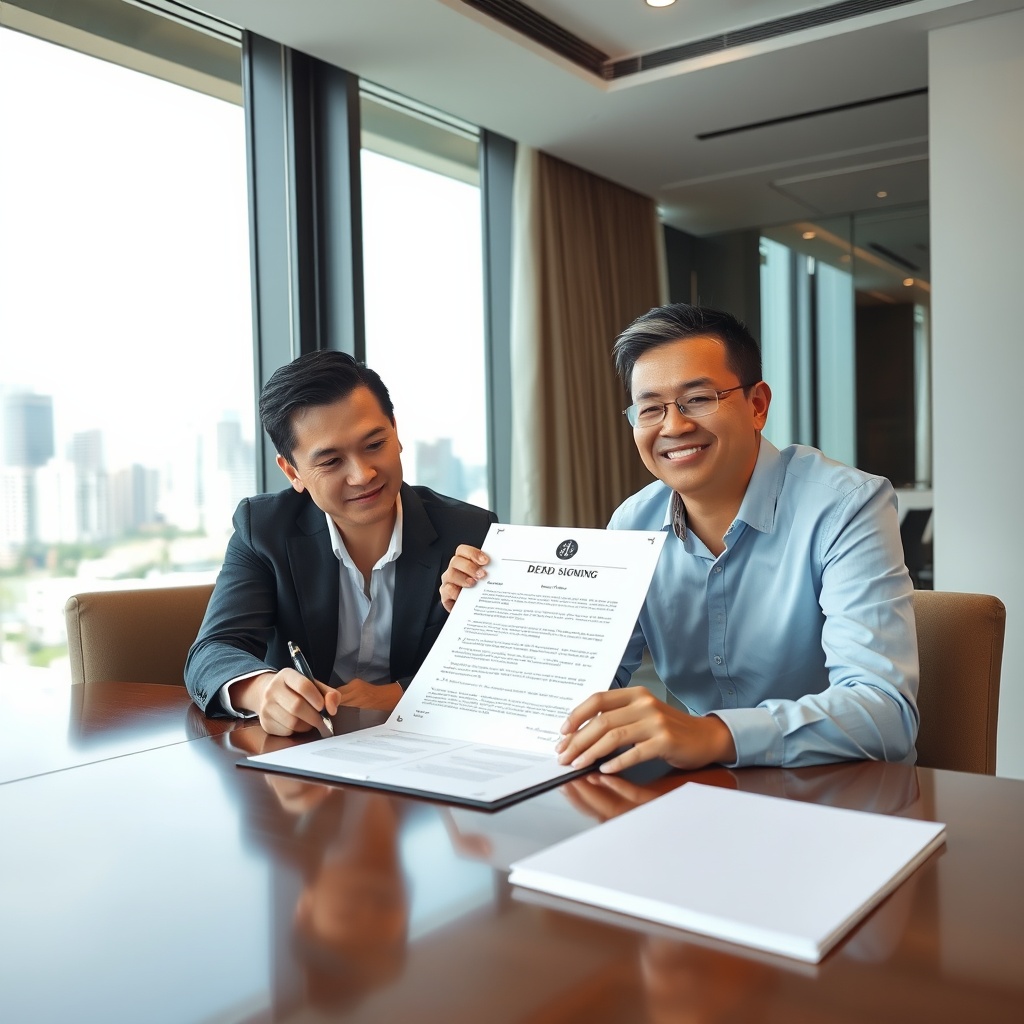 Deed signing for home sales